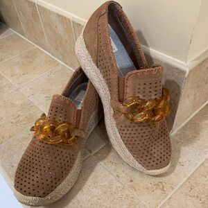 Dolce Vita Brown Espadrilles with Gold Accent